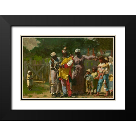 Dressing for the Carnival Black Modern Wood Framed Art Print with Double Matting by Homer, Winslow