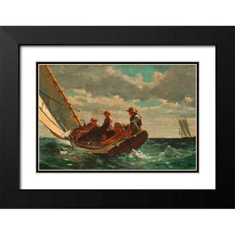Breezing Up (A Fair Wind) Black Modern Wood Framed Art Print with Double Matting by Homer, Winslow