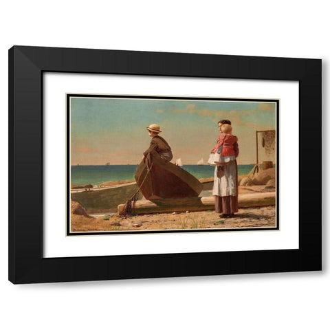 Dads Coming! Black Modern Wood Framed Art Print with Double Matting by Homer, Winslow