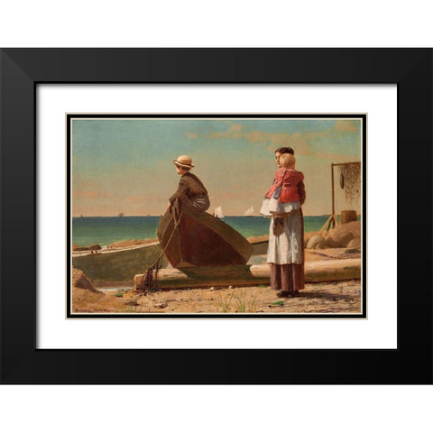 Dads Coming! Black Modern Wood Framed Art Print with Double Matting by Homer, Winslow