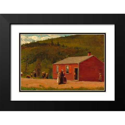 School Time Black Modern Wood Framed Art Print with Double Matting by Homer, Winslow