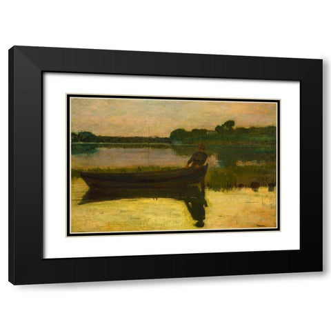 Sunset Black Modern Wood Framed Art Print with Double Matting by Homer, Winslow