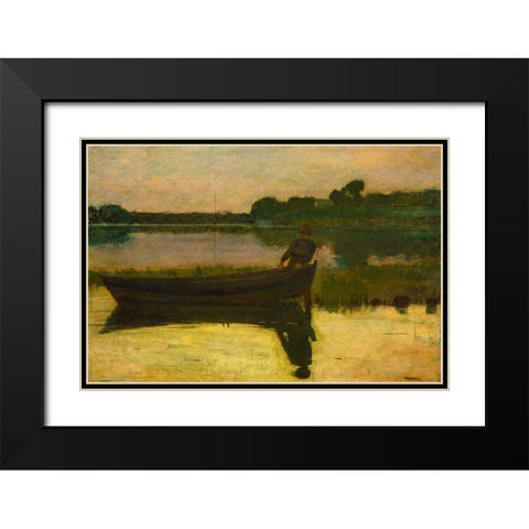 Sunset Black Modern Wood Framed Art Print with Double Matting by Homer, Winslow