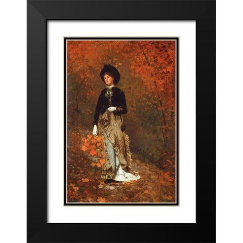 Autumn Black Modern Wood Framed Art Print with Double Matting by Homer, Winslow