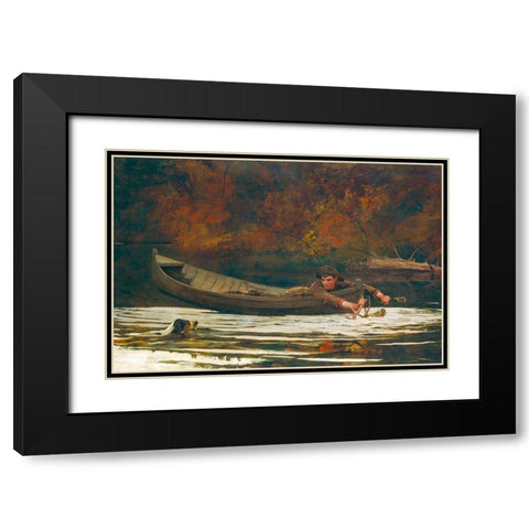 Hound and Hunter Black Modern Wood Framed Art Print with Double Matting by Homer, Winslow