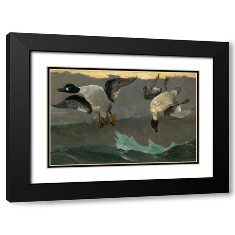 Right and Left Black Modern Wood Framed Art Print with Double Matting by Homer, Winslow