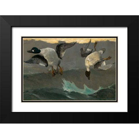 Right and Left Black Modern Wood Framed Art Print with Double Matting by Homer, Winslow