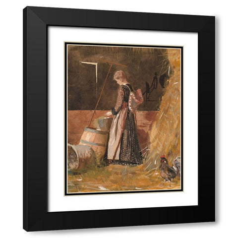 Fresh Eggs Black Modern Wood Framed Art Print with Double Matting by Homer, Winslow