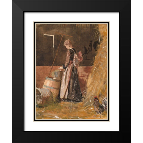 Fresh Eggs Black Modern Wood Framed Art Print with Double Matting by Homer, Winslow