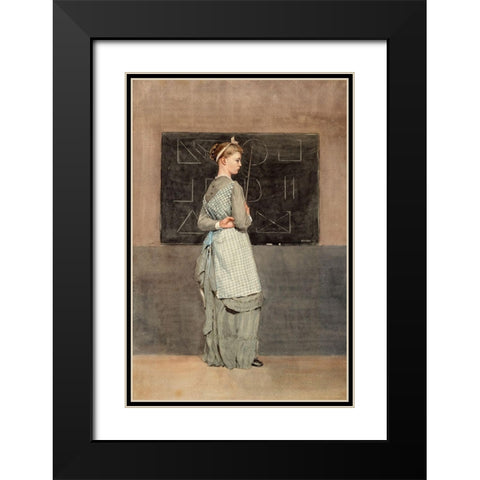 Blackboard Black Modern Wood Framed Art Print with Double Matting by Homer, Winslow