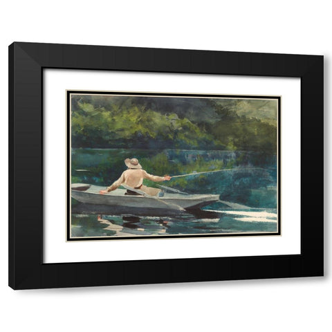 Casting, Number Two Black Modern Wood Framed Art Print with Double Matting by Homer, Winslow