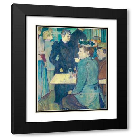A Corner of the Moulin de la Galette Black Modern Wood Framed Art Print with Double Matting by Toulouse-Lautrec, Henri de