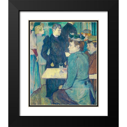A Corner of the Moulin de la Galette Black Modern Wood Framed Art Print with Double Matting by Toulouse-Lautrec, Henri de