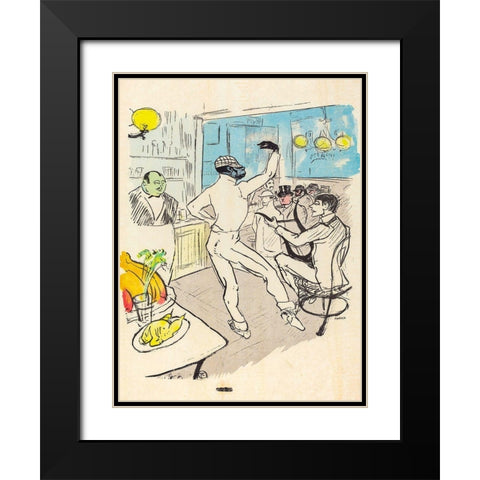 Chocolat Dancing in the Achille Bar Black Modern Wood Framed Art Print with Double Matting by Toulouse-Lautrec, Henri de