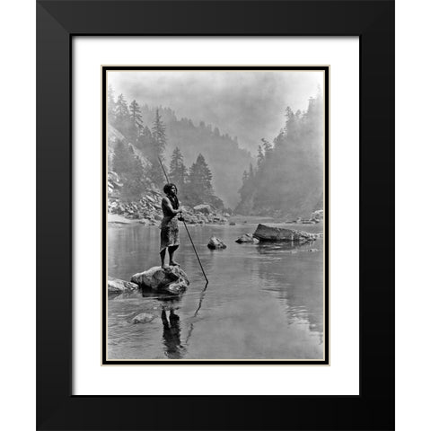 A smoky day at the Sugar Bowl, Hupa Black Modern Wood Framed Art Print with Double Matting by Curtis, Edward