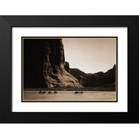 Canyon de Chelly, Navajo Black Modern Wood Framed Art Print with Double Matting by Curtis, Edward