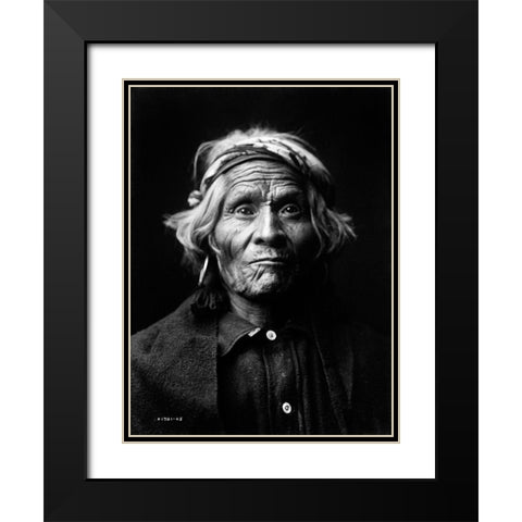 Wyemah, Taos Indian, ca. 1905 Black Modern Wood Framed Art Print with Double Matting by Curtis, Edward