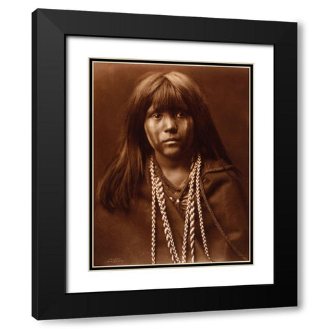 Mosa, Mohave girl, 1903 Black Modern Wood Framed Art Print with Double Matting by Curtis, Edward