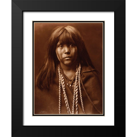 Mosa, Mohave girl, 1903 Black Modern Wood Framed Art Print with Double Matting by Curtis, Edward