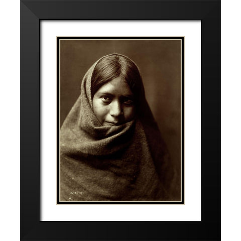Pakit, Maricopa, 1907 Black Modern Wood Framed Art Print with Double Matting by Curtis, Edward