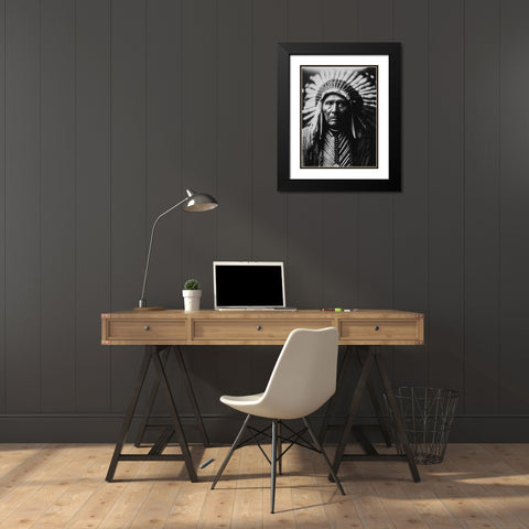 Three Horses Black and White Black Modern Wood Framed Art Print with Double Matting by Curtis, Edward