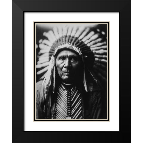 Three Horses Black and White Black Modern Wood Framed Art Print with Double Matting by Curtis, Edward
