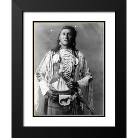Holds The Enemy Black Modern Wood Framed Art Print with Double Matting by Curtis, Edward