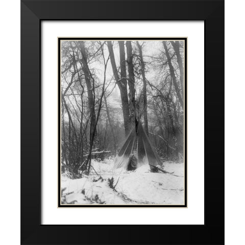 In the forest Black Modern Wood Framed Art Print with Double Matting by Curtis, Edward