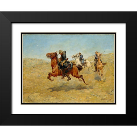 My Bunkie Black Modern Wood Framed Art Print with Double Matting by Schreyvogel, Charles