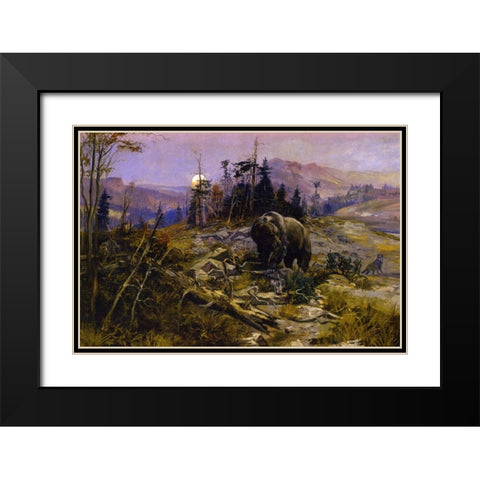 To the Victor Belong the Spoils Black Modern Wood Framed Art Print with Double Matting by Russell, Charles Marion