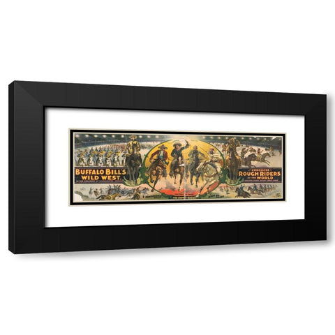 The Show of Shows Black Modern Wood Framed Art Print with Double Matting by Buffalo Bills Wild West Show Poster