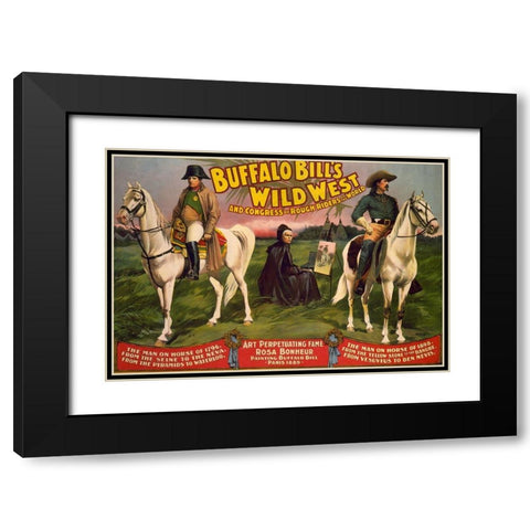 Congress of Rough Riders of the World Black Modern Wood Framed Art Print with Double Matting by Buffalo Bills Wild West Show Poster