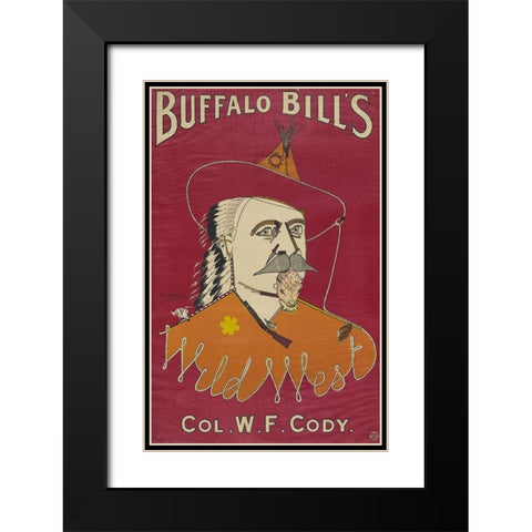 Buffalo Bills Wild West, Col. W.F. Cody Black Modern Wood Framed Art Print with Double Matting by Ritchie, Alick P.F