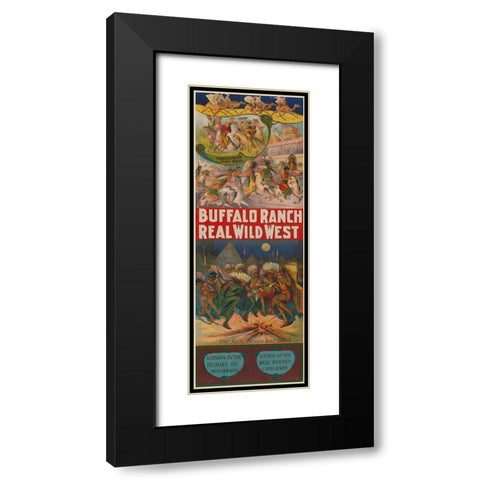 Real wild west Black Modern Wood Framed Art Print with Double Matting by Buffalo Ranch Show Poster