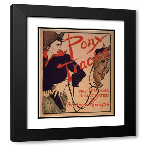 Pony tracks cover Black Modern Wood Framed Art Print with Double Matting by Remington, Frederic