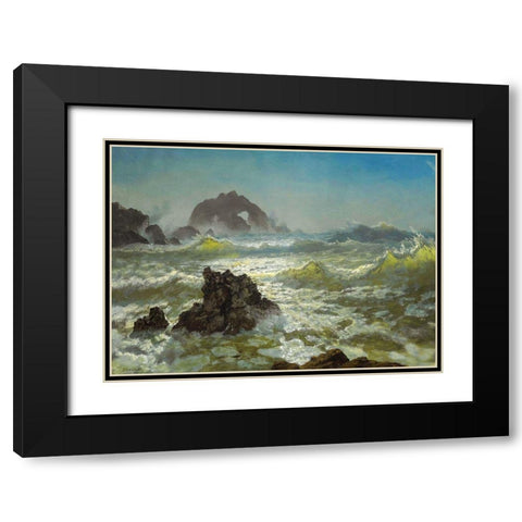 Seal Rock, California Black Modern Wood Framed Art Print with Double Matting by Bierstadt, Albert