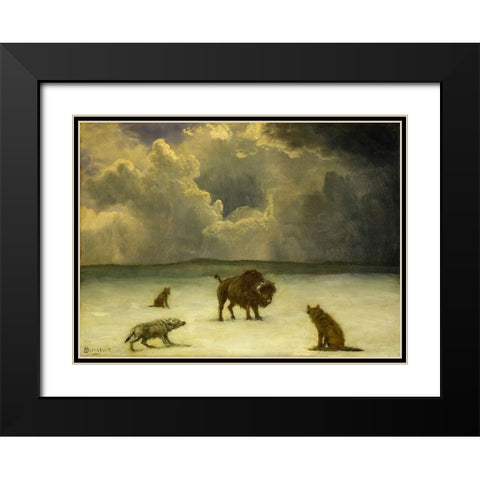 Trapped Black Modern Wood Framed Art Print with Double Matting by Bierstadt, Albert