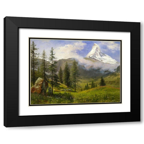 The Matterhorn Black Modern Wood Framed Art Print with Double Matting by Bierstadt, Albert
