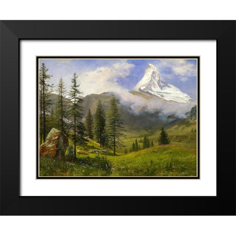 The Matterhorn Black Modern Wood Framed Art Print with Double Matting by Bierstadt, Albert