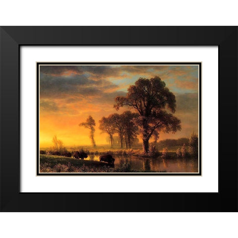 Western Kansas Black Modern Wood Framed Art Print with Double Matting by Bierstadt, Albert