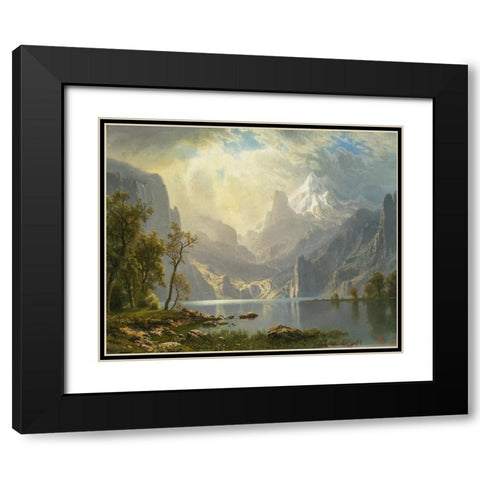 In the Sierras, Lake Tahoe Black Modern Wood Framed Art Print with Double Matting by Bierstadt, Albert