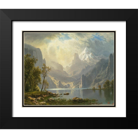 In the Sierras, Lake Tahoe Black Modern Wood Framed Art Print with Double Matting by Bierstadt, Albert