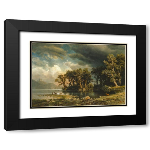 The coming storm Black Modern Wood Framed Art Print with Double Matting by Bierstadt, Albert