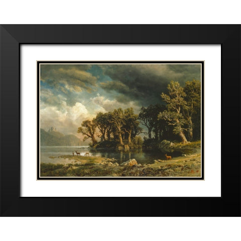 The coming storm Black Modern Wood Framed Art Print with Double Matting by Bierstadt, Albert