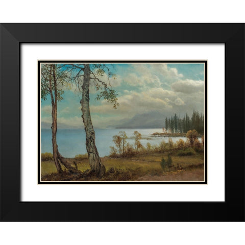 Lake Tahoe Black Modern Wood Framed Art Print with Double Matting by Bierstadt, Albert