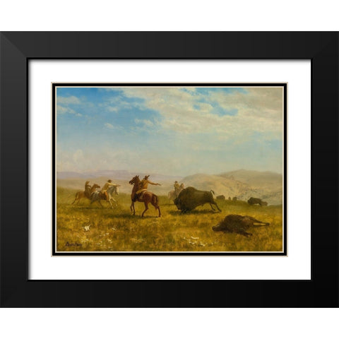 The Wild West Black Modern Wood Framed Art Print with Double Matting by Bierstadt, Albert