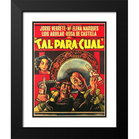 Mexican Movie Poster Tal para cual Black Modern Wood Framed Art Print with Double Matting by Garcia Cabral, Ernesto