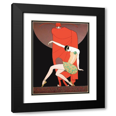 Mexican Magazine Cover 1920 Revista de Revistas Black Modern Wood Framed Art Print with Double Matting by Garcia Cabral, Ernesto