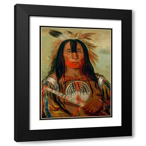 Buffalo Bulls Back Fat Black Modern Wood Framed Art Print with Double Matting by Catlin, George
