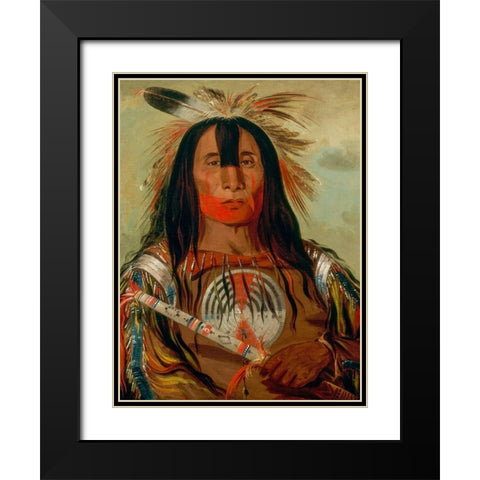 Buffalo Bulls Back Fat Black Modern Wood Framed Art Print with Double Matting by Catlin, George